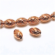 50 Copper 3.2 x 4.8mm Swirl Oval Metal Beads (N)