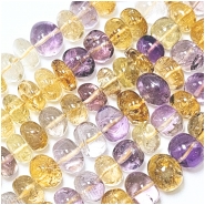 Amethyst Quartz and Citrine AA 10mm Rondelle Gemstone Beads (NH) 16 inches