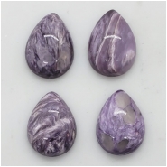 Charoite Teardrop Gemstone Cabochon (D) Approximate size 14.91 x 19.84mm to 15.18 x 20.16mm 1 Piece