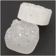 2 Druzy Titanium Coated White Square Bead (E) 2.26 to to 12.94mm CLOSEOUT