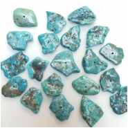 7 Hubei Turquoise Old Stock Center Drilled Seafoam Slice Gemstone Beads (S) Approximate size 15.78 x 18.8mm to 18 x 26.5mm