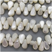 Mother of Pearl Bleached Top Drilled Drop Beads (N) 4.76 x 7.73mm to 8.85 x 13.18mm 8 inches CLOSEOUT