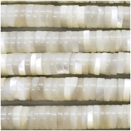 Mother of Pearl Bleached Heishe Style Disc Beads (N) Approximate size 7.22 to 7.47mm 12.5 inches