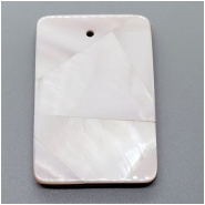 1 Mother of Pearl Mosaic Rectangle Pendant Light Pink (DM) Approximate size 29.73 x 44.65mm 1 piece