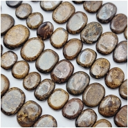 Bronzite Graduated Flat Oval Nugget Gemstone Beads (N) Approximate size 8.5 x 9.6mm to 10.4 x 15.5mm 16 inches