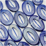 Lapis Lazuli Hollow 22.5 x 35.4mm to 30.9 x 44.8mm Oval Gemstone Beads (N) 17 inches
