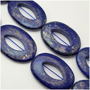 Lapis Lazuli Thick Hollow 27.9 x 40.2mm to 30.3 x 45mm Oval Gemstone Beads (N) 8 inches