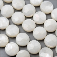 Mother of Pearl Bleached Coin Beads (N) Approximate Size 10.1 to 10.3mm, 4.2 to 5.1mm thick. 16.5 inches.