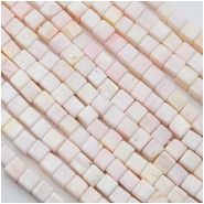 Pink Conch Shell Cube Beads (N) Approximate size 2.8 x 3mm to 3 x 3.25mm 16 inches
