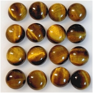 10 Tiger Eye 8mm Round Gemstone Cabochon (N)