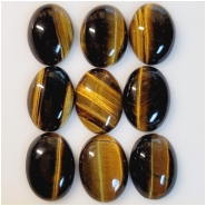 1 Tiger Eye 18 x 25mm Oval Gemstone Cabochon (N)