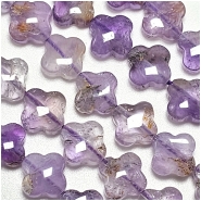 Amethyst 12mm Puff Flower Shape Gemstone Beads (N) 16 inches