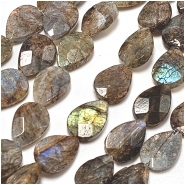 Labradorite Faceted Teardrop Gemstone Beads (N) 10 x 14mm 15.75 inches