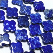Lapis Lazuli Flat Flower Petal Gemstone Beads (N) 15mm 16 inches