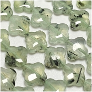 Prehnite 12mm Puff Flower Shape Gemstone Beads (N) 16 inches