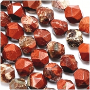 Red Brecciated Jasper Star Cut Gemstone Beads (N) 10mm 15.5 inches