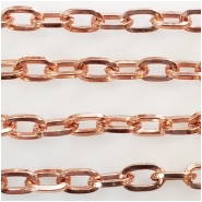 Copper Flat Oval Cable Chain Approximate size 4.4 x 7.45mm 6 inches