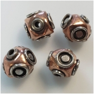 1 Copper and Silver Round Beads  8.3 to 8.6mm CLOSEOUT