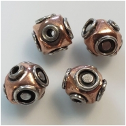 1 Copper and Silver Round Beads  Approximate size 8.3 to 8.6mm