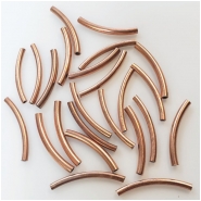 25 Copper Curved Tube Beads (N) 21 to 25.5mm CLOSEOUT
