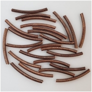 25 Copper Twist Patterned Curved Tube Antiqued Beads (N) Appproximate size 23.8 to 25mm CLOSEOUT