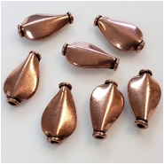 5 Copper Beads Approximate size 9.5 x 17.25mm to 9.9 x 17.80mm CLOSEOUT