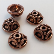 10 Copper Beadcaps Approximate size 5.5 x 10.4mm to 5.7 to 10.8mm 7mm Inside Diameter