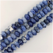 Sodalite Faceted Rondelle Big Hole Gemstone Beads (N) Approximate size 7.4 to 8mm 7.75 to 8 inches