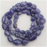 Tanzanite Graduated Nugget B Grade Gemstone Beads (H) Approximate size 4.78 x 6.83mm to 9.77 x 15.28mm 18.5 inches
