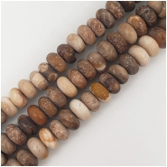 Wood Opalite Matte Rondelle Big Hole Gemstone Beads (N) Approximate size 8mm 7.75 inches