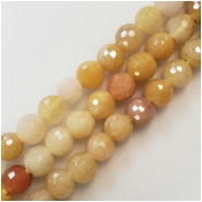 Golden "Jade" Butter Quartz Faceted Round Big Hole Gemstone Beads (N) Approximate size 8mm 7.5 inches