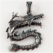Sterling Silver Dragon Pendant Approximate Size 30mm