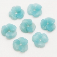 1 Amazonite 8.5mm Carved Flower Gemstone Center Hole (N)
