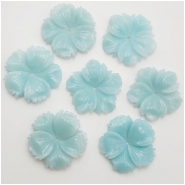 1 Amazonite 28mm Carved Flower Gemstone Center Hole (N)