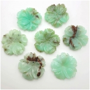 1 Chrysoprase 33mm Carved Flower Gemstone Center Hole (N)