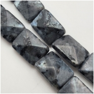 Larvikite Black Labradorite 14 x 18mm Faceted Rectangle Gemstone Beads (N) 16 inches