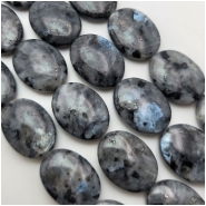 Larvikite Black Labradorite 15 x 20mm Oval Gemstone Beads (N) 15.75 inches