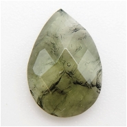 1 Moldavite Faceted Teardrop Raw Back Loose Gemstone Tektite (N) 7.6 x 11mm