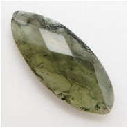 1 Moldavite Faceted Marquis Raw Back Loose Gemstone Tektite (N)  6.7 x 15.7mm