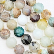 Peruvian Blue Opal Coin Gemstone Beads (N) 8mm