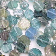 Roman Glass Graduated Freeform Coin Beads (M) 8 to 21mm