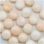 Pink Peach Conch Shell Puff Coin Beads (N) 12mm