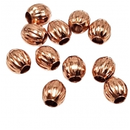100 Copper 2.4mm Corrugated Round Metal Beads (N)