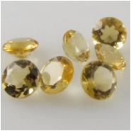 10 Citrine faceted round loose cut gemstones (H) 4mm