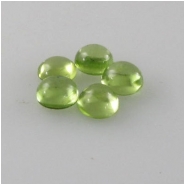 5 Peridot plain round cabochon loose cut gemstones (N) 3.6 to 4.7mm