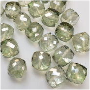 1 Mystic Light Green Quartz Faceted Cube Gemstone Bead (E) Approximate size 7.01 to 8.11mm x 7.11 to 7.96mm CLOSEOUT