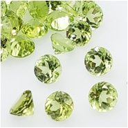 10 Peridot Faceted 3.5mm Round Loose Cut Gemstone (N) Approximate size 3.2 to 3.7mm CLOSEOUT