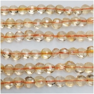 Citrine Faceted Coin Gemstone Beads (H) Approximate size 4.25mm 7.5 to 7.75 inches