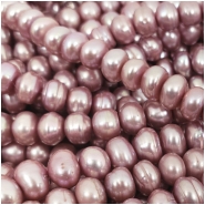 Fresh Water Pearl Lilac Ringed Button Beads (D) Approximate size 5.6 to 6.6mm 16 inches CLOSEOUT