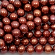Pearl Oval Cranberry Red Freshwater Beads (D) Approximate size 7.2 x 7.8mm to 8.1 x 9mm 16 inches